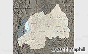 Shaded Relief Map of Rwanda, darken, land only