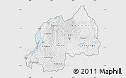 Silver Style Map of Rwanda, single color outside