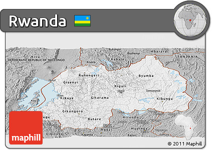 Gray Panoramic Map of Rwanda
