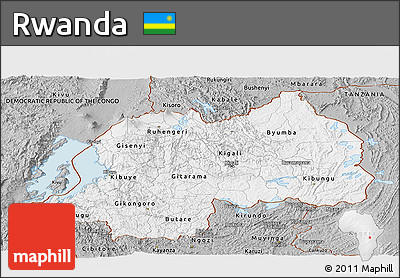 Gray Panoramic Map of Rwanda