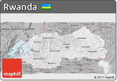 Gray Panoramic Map of Rwanda
