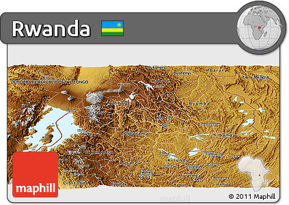 Physical Panoramic Map of Rwanda