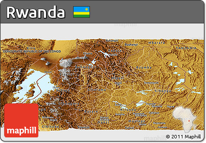 Physical Panoramic Map of Rwanda