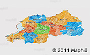 Political Panoramic Map of Rwanda, cropped outside