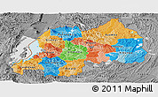 Political Panoramic Map of Rwanda, desaturated, land only