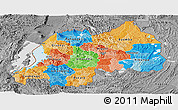Political Panoramic Map of Rwanda, desaturated