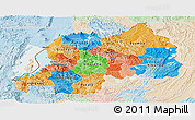 Political Panoramic Map of Rwanda, lighten, land only