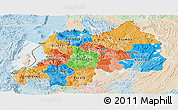 Political Panoramic Map of Rwanda, lighten