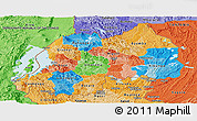 Political Panoramic Map of Rwanda, political shades outside