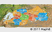 Political Panoramic Map of Rwanda, satellite outside