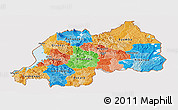 Political Panoramic Map of Rwanda, single color outside