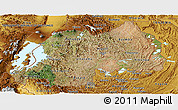 Satellite Panoramic Map of Rwanda, physical outside