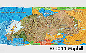 Satellite Panoramic Map of Rwanda, political outside