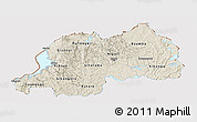 Shaded Relief Panoramic Map of Rwanda, cropped outside