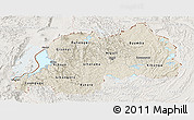 Shaded Relief Panoramic Map of Rwanda, lighten