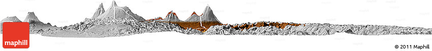 Physical Horizon Map of Ruhengeri, lighten, desaturated
