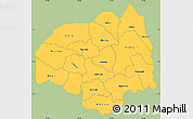 Savanna Style Simple Map of Ruhengeri, single color outside