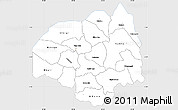 Silver Style Simple Map of Ruhengeri, single color outside
