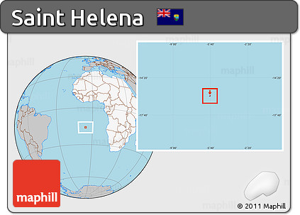 Gray Location Map of Saint Helena, highlighted continent