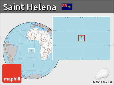 Gray Location Map of Saint Helena, highlighted continent