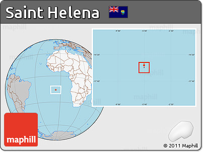 Gray Location Map of Saint Helena, highlighted continent