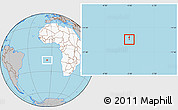 Gray Location Map of Saint Helena, highlighted continent