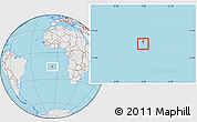 Gray Location Map of Saint Helena, lighten, desaturated, land only