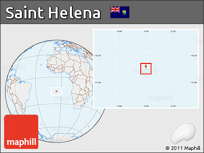 Gray Location Map of Saint Helena, lighten