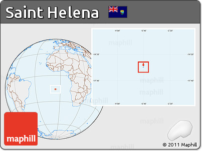 Gray Location Map of Saint Helena, lighten