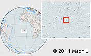 Gray Location Map of Saint Helena, lighten, hill shading
