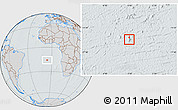 Gray Location Map of Saint Helena, lighten, semi-desaturated, hill shading