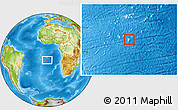 Gray Location Map of Saint Helena, physical outside
