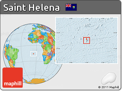 Gray Location Map of Saint Helena, political outside