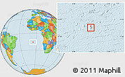 Gray Location Map of Saint Helena, political outside