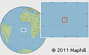 Gray Location Map of Saint Helena, savanna style outside