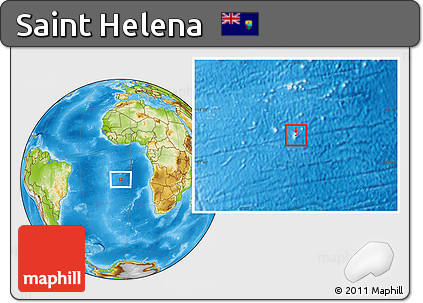 Physical Location Map of Saint Helena
