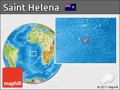Physical Location Map of Saint Helena