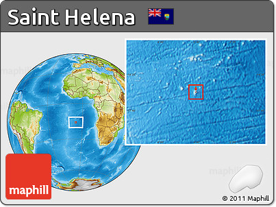 Physical Location Map of Saint Helena
