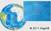 Physical Location Map of Saint Helena, highlighted continent