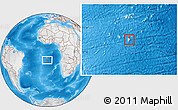 Physical Location Map of Saint Helena, lighten, desaturated, land only