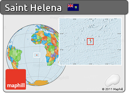 Physical Location Map of Saint Helena, political outside