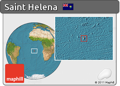 Physical Location Map of Saint Helena, satellite outside