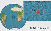 Physical Location Map of Saint Helena, satellite outside