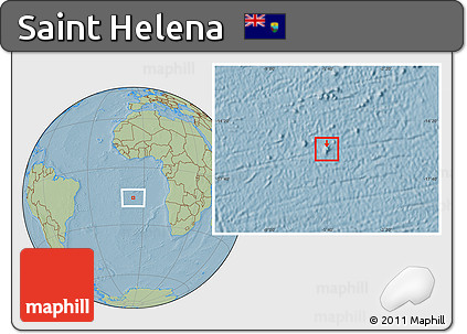Physical Location Map of Saint Helena, savanna style outside, hill shading