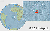 Physical Location Map of Saint Helena, savanna style outside, hill shading