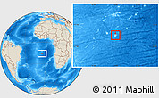 Physical Location Map of Saint Helena, shaded relief outside