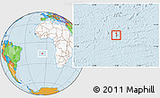 Political Location Map of Saint Helena, highlighted continent