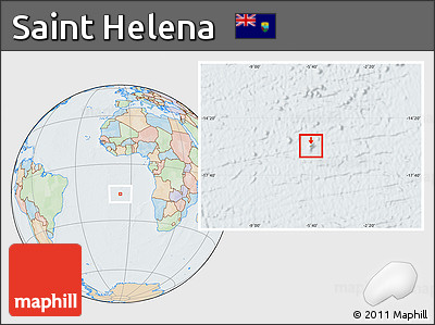 Political Location Map of Saint Helena, lighten