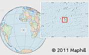 Political Location Map of Saint Helena, lighten, land only