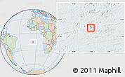Political Location Map of Saint Helena, lighten
